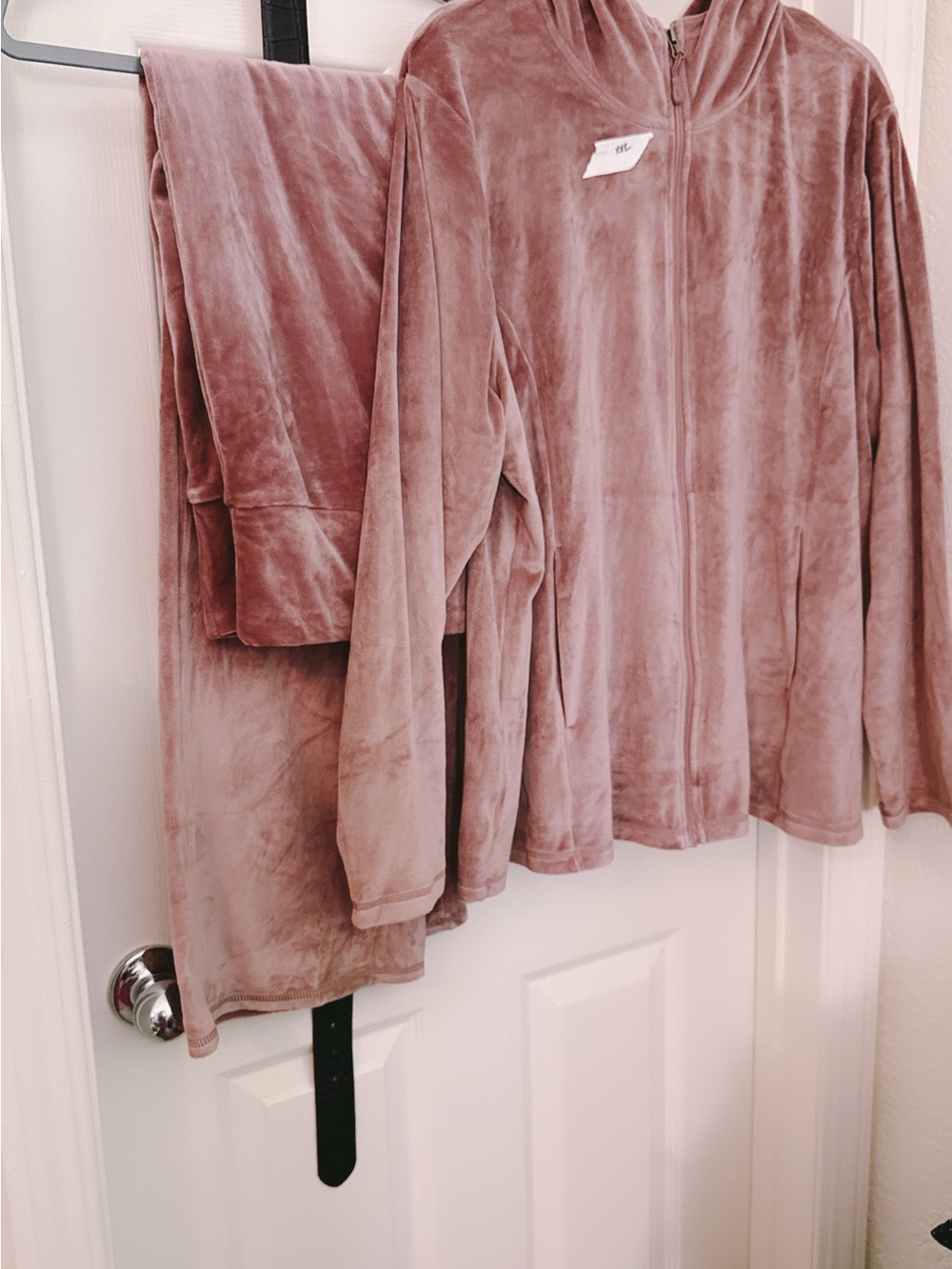 32 Degrees Dusty Rose Plush Zip Front Loungewear Set